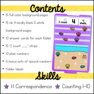 Math File Folder Games | 1:1 Correspondence and Counting