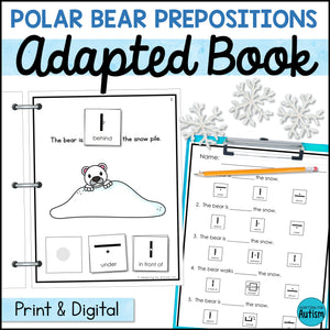 Winter Spatial Concepts Adapted Book for Special Education - Polar Bear Prepositions