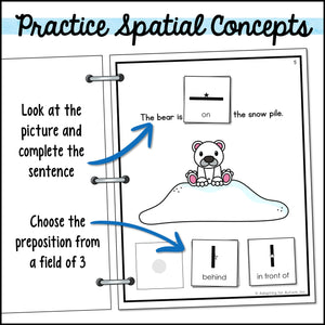 Winter Spatial Concepts Adapted Book for Special Education - Polar Bear Prepositions