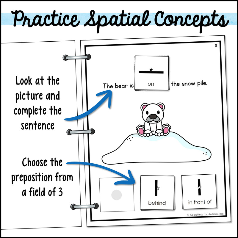 Winter Spatial Concepts Adapted Book for Special Education – Autism ...