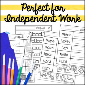 R Controlled Vowels Phonics Worksheets: Cut and Paste Activities for Word Work