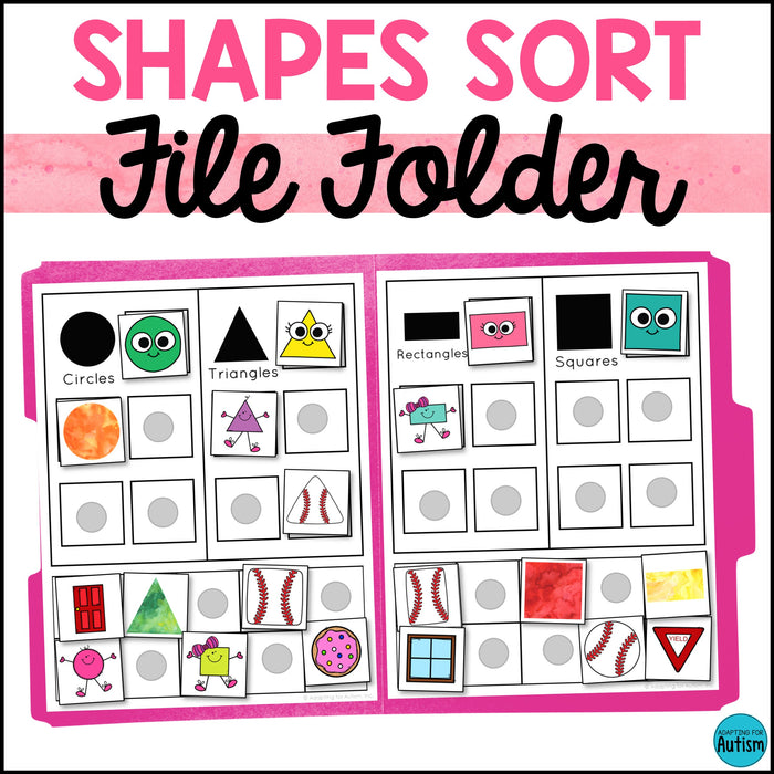 Shapes Sorting File Folder Game – Autism Work Tasks
