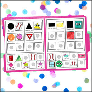 Shapes Sorting File Folder Game