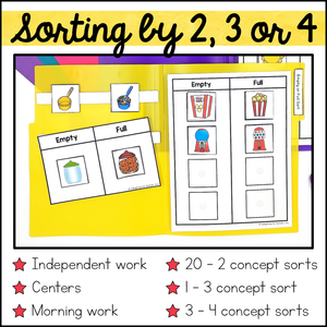 Sorting File Folder Games - Basic Concepts Activities