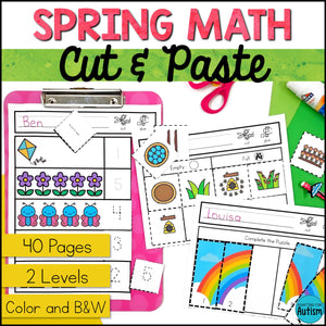 Spring Cut and Paste Math Activities