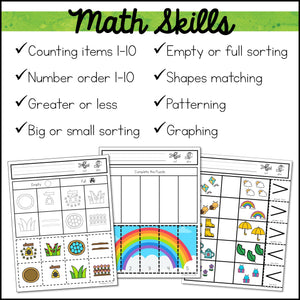 Spring Cut and Paste Math Activities