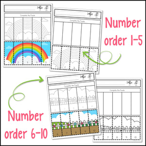 Spring Cut and Paste Math Activities