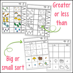 Spring Cut and Paste Math Activities