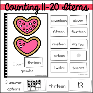 Valentine's Day Counting Activities Math Adapted Books - Counting 1-20 Activities