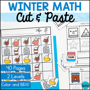 Winter Cut and Paste Math Worksheets