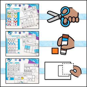 Winter Cut and Paste Math Worksheets