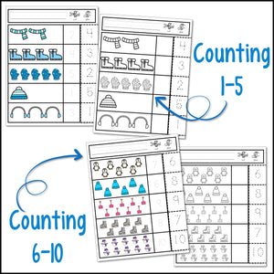 Winter Cut and Paste Math Worksheets