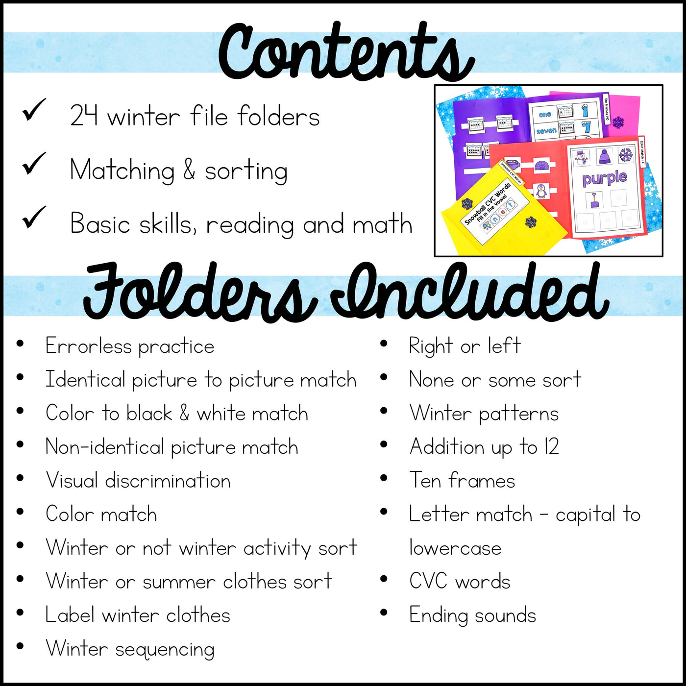 Winter Folding Task Winter File Folder Games and Activities – Autism Work Tasks