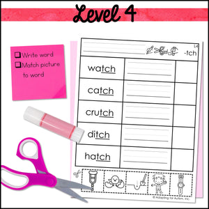 Word Work Worksheets Phonics BUNDLE: Cut and Paste Activities for Special Education