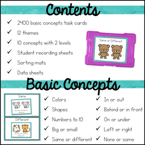 Special Education Task Boxes Yearlong BUNDLE | Basic Concepts