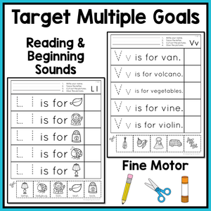 Beginning Sounds Worksheets: Cut and Paste Activities