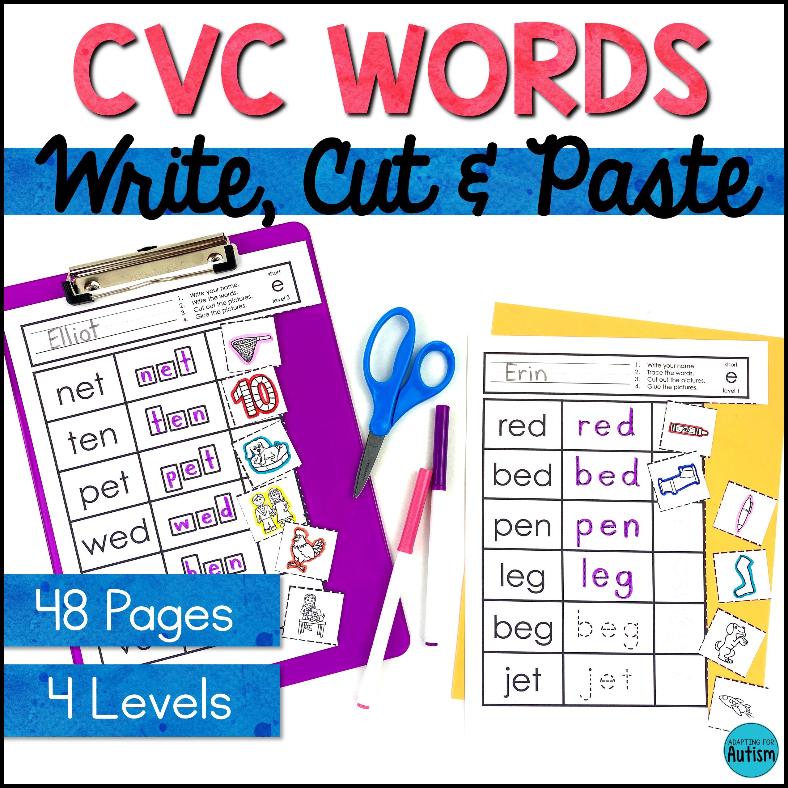 St Cvc Worksheet Writing Cvc Words Worksheets I Can Write CVC Words (a,e,i,o,u)