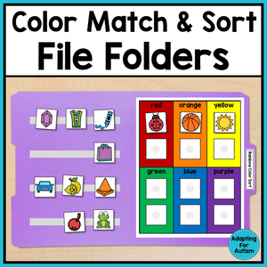 Color File Folder Games for Preschool | Matching and Sorting