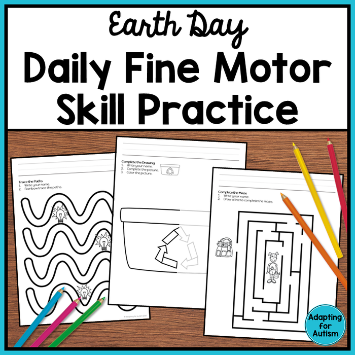 Earth Day Fine Motor Worksheets
