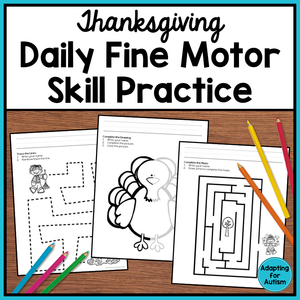 Thanksgiving Fine Motor Worksheets