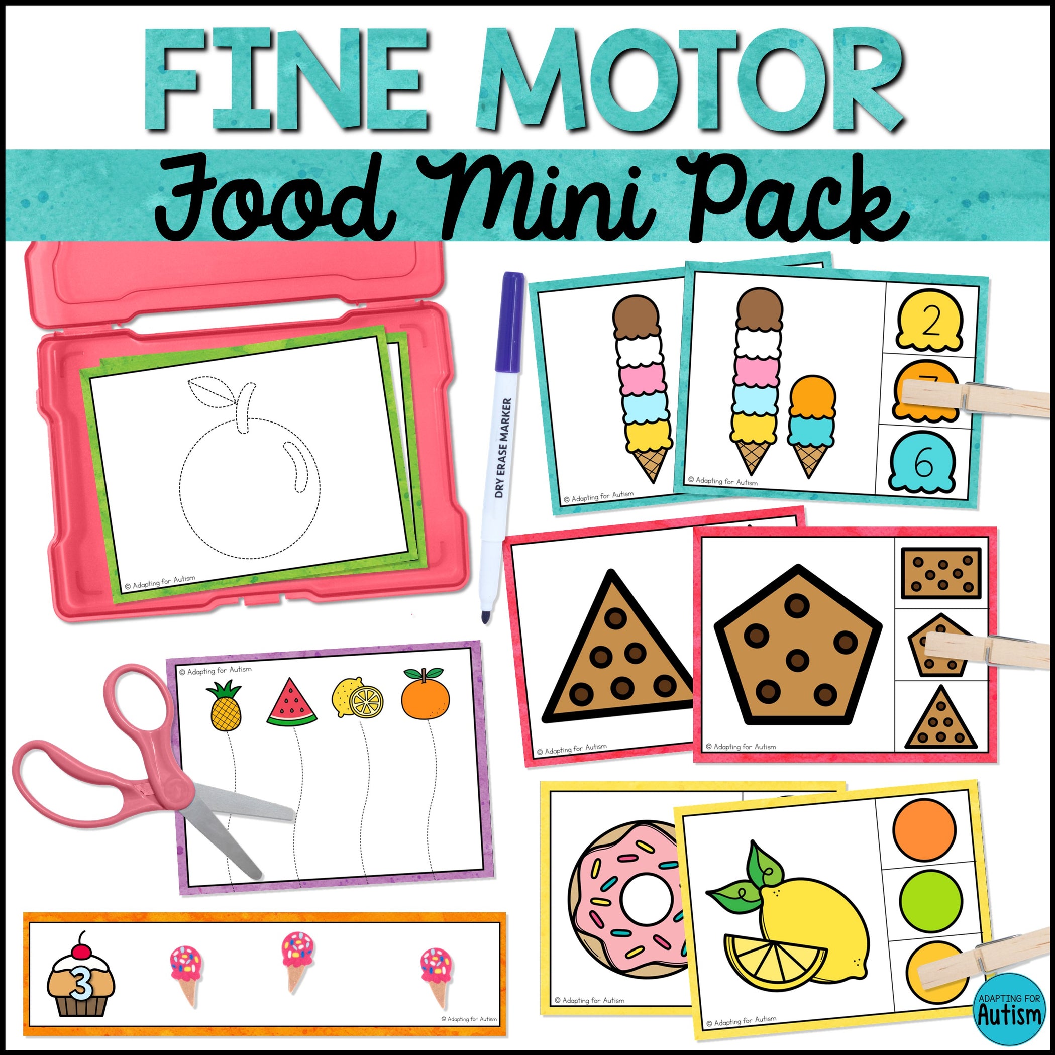 Fine Motor Activities and Task Cards Mini Pack - Food Theme – Autism ...