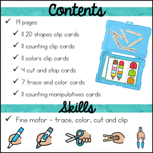 Fine Motor Activities and Task Cards Mini Pack - Food Theme