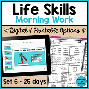 Life Skills Morning Work - Digital and Printable | Set 6