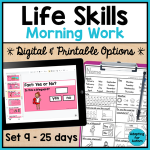 Life Skills Morning Work - Digital and Printable | Set 9