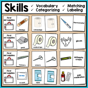 Life Skills Task Boxes - First Aid Vocabulary