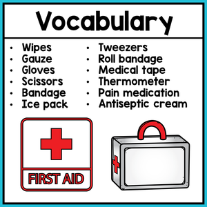 Life Skills Task Boxes - First Aid Vocabulary