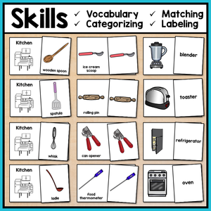Life Skills Task Boxes - Kitchen Vocabulary