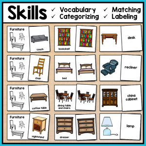Life Skills Task Boxes - Furniture Vocabulary