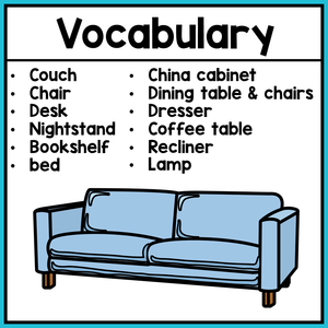 Life Skills Task Boxes - Furniture Vocabulary