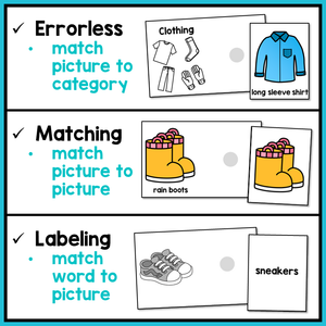 Life Skills Task Boxes - Clothing Vocabulary