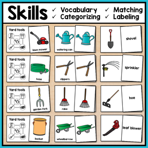 Life Skills Task Boxes - Yard Tools Vocabulary