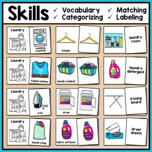 Life Skills Task Boxes - Laundry Vocabulary