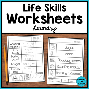 Life Skills Worksheets - Laundry Vocabulary