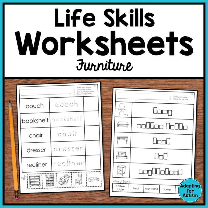 Life Skills Worksheets - Furniture Vocabulary