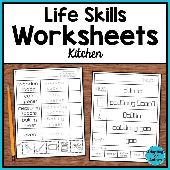 Life Skills Worksheets - Kitchen Vocabulary