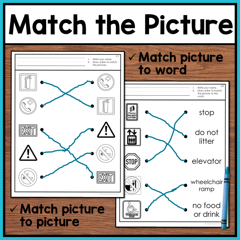 life-skills-worksheets-community-signs-vocabulary-autism-work-tasks for Free Printable Community Signs Worksheets Life Skills Worksheets - Community Signs Vocabulary – Autism Work Tasks for Free Printable Community Signs Worksheets