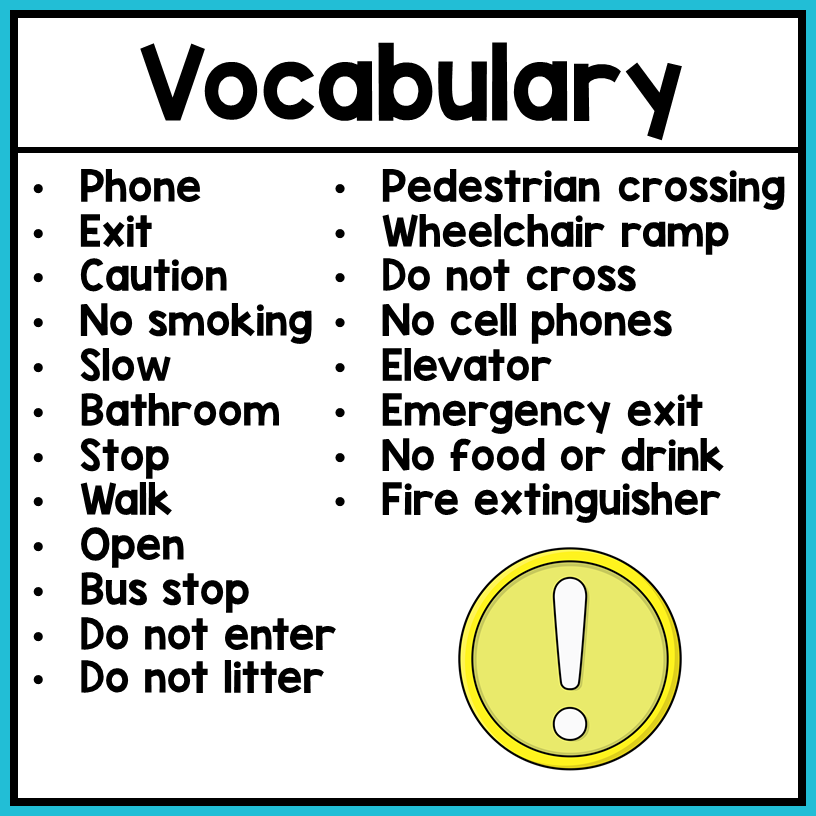 Life Skills Worksheets - Community Signs Vocabulary – Autism Work Tasks life-skills-worksheets-community-signs-vocabulary-autism-work-tasks