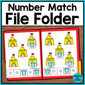 FREE Math File Folder Activity - Match Numerals to Number Words