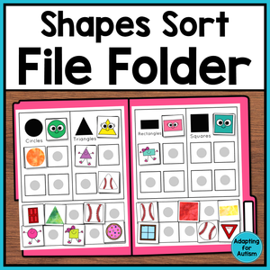 FREE Shapes Sorting File Folder Activity