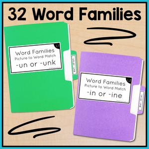 Reading File Folder Games - Word Families
