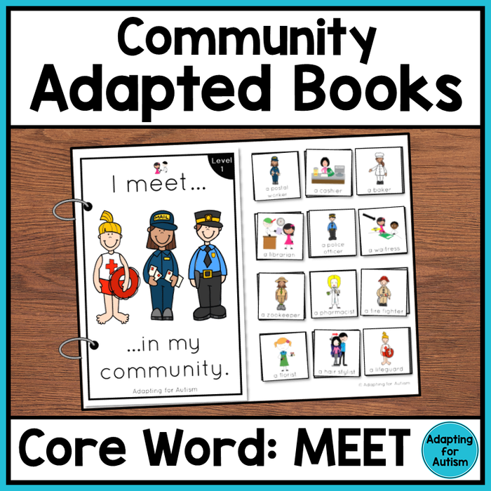 Community Core Word Adapted Book (I Meet)