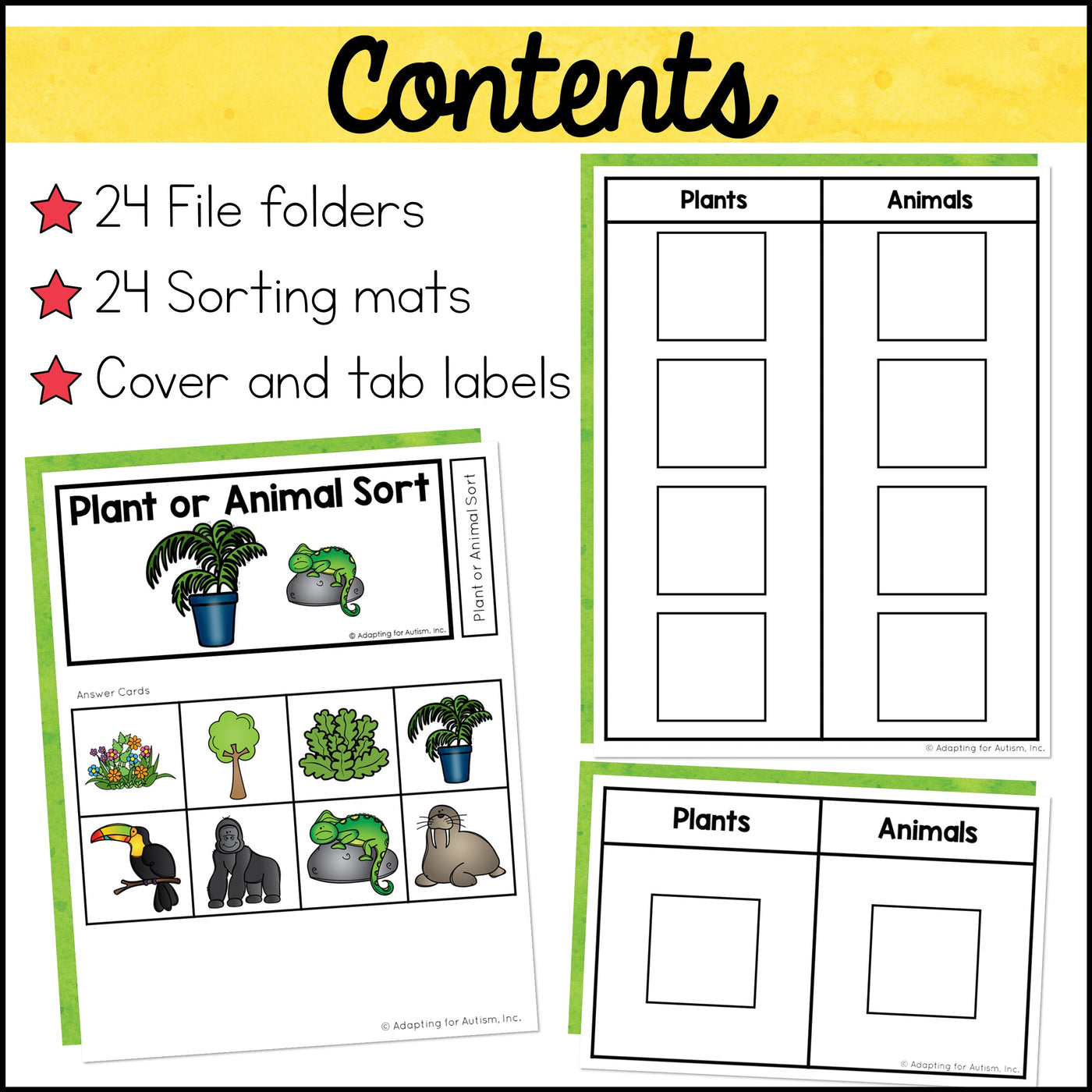 Sorting Labelled File Boxes Category Sorting File Folders for Special Education – Autism Work Tasks