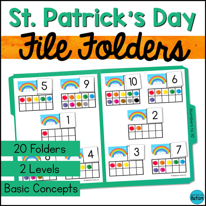 St. Patrick's Day File Folder Games – Basic Concepts