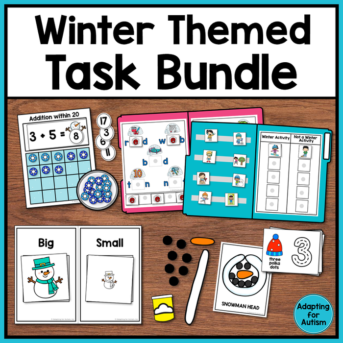 Winter Folding Task Winter File Folder Activities Worksheets & Tasks – Autism Work Tasks