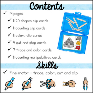 Winter Fine Motor Activities and Task Cards Mini Pack