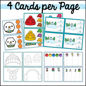 Winter Fine Motor Activities and Task Cards Mini Pack